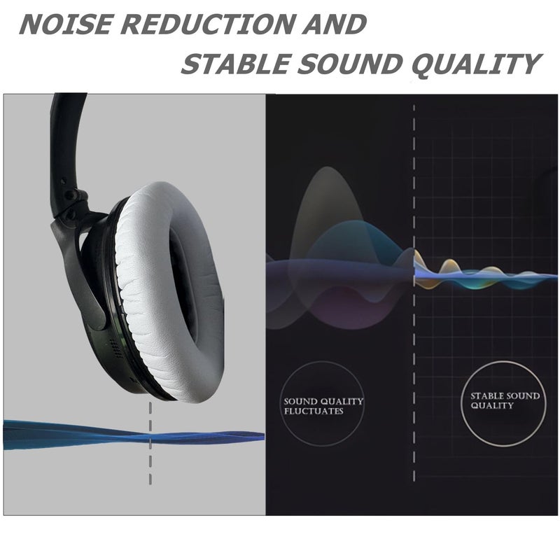 Cypher.V Headphones Replacement Ear Pads,for Bose Quietcomfort QC15 QC25 QC35 35 ii (White) - Image 3